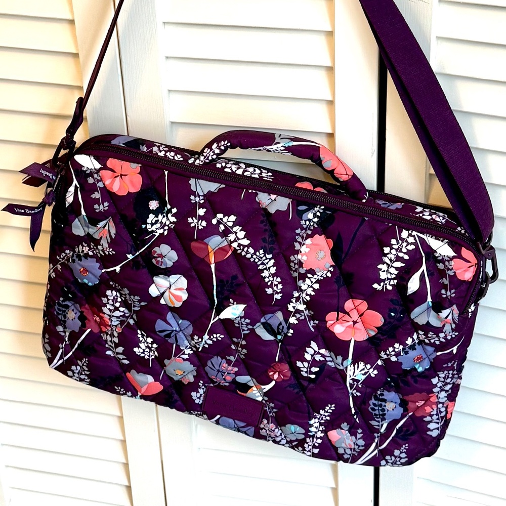 Vera Bradley Pressed Flowers Padded Laptop Bag / Cover / Case